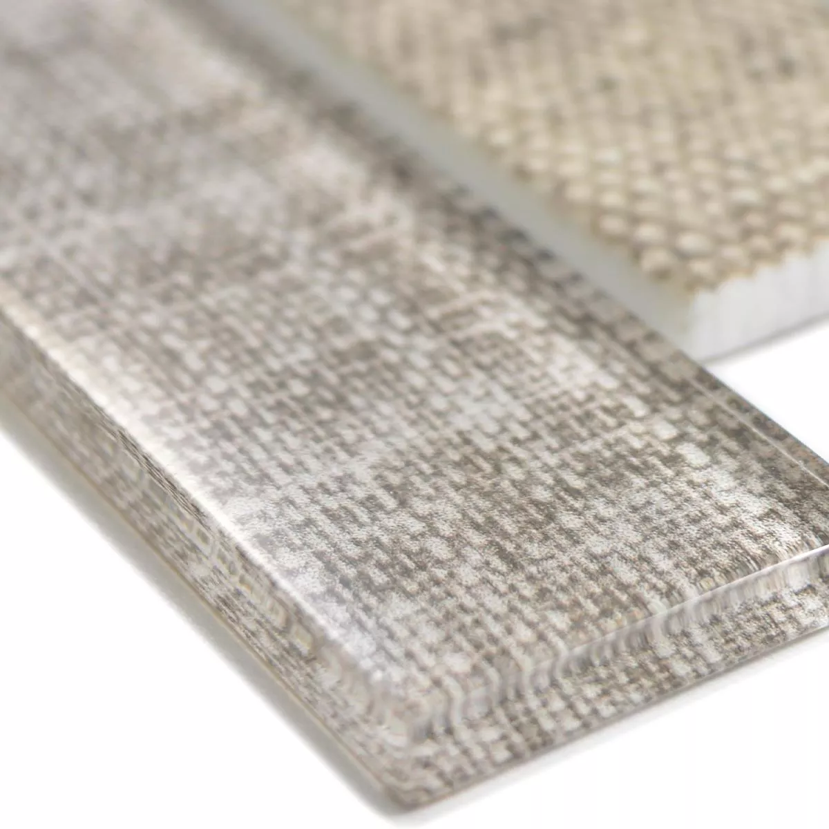 Mønster fra Glass Mosaikk Fliser Lyonel Tekstil Optikk Brick Beige