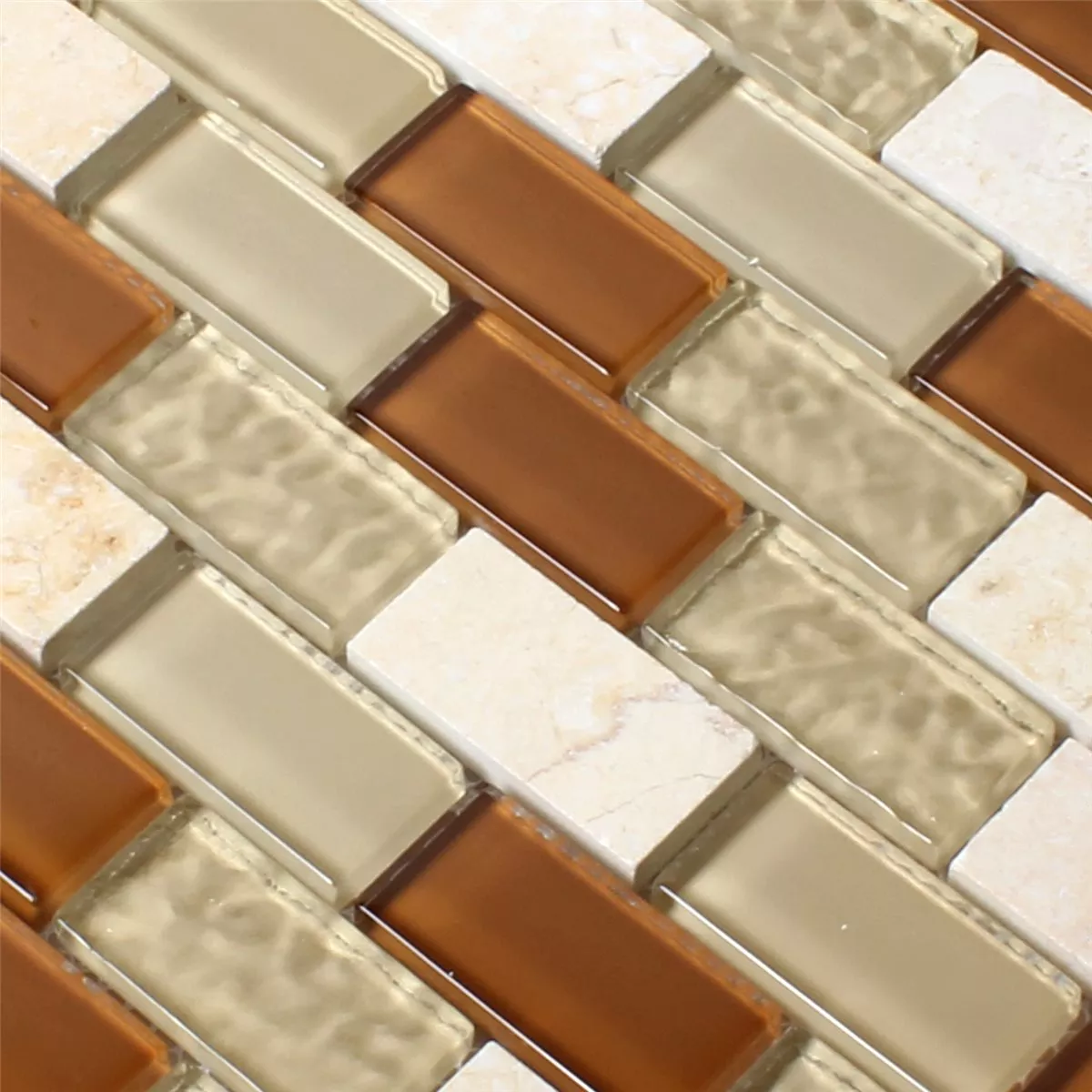 Mønster fra Mosaikkfliser Glass Marmor Beige Mix