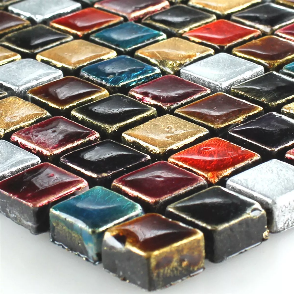 Mosaikkfliser Glass Farget Mix 15x15x8mm