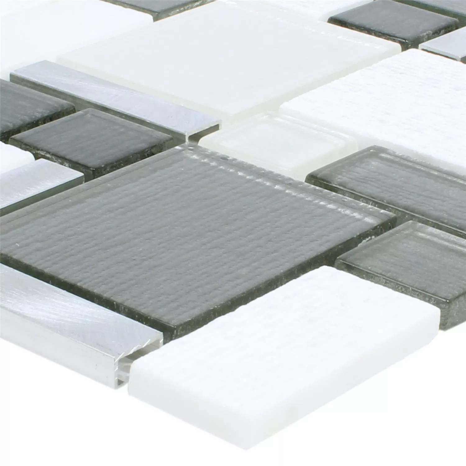 Mosaikkfliser blanding Av Materialer Echo Hvit Grå