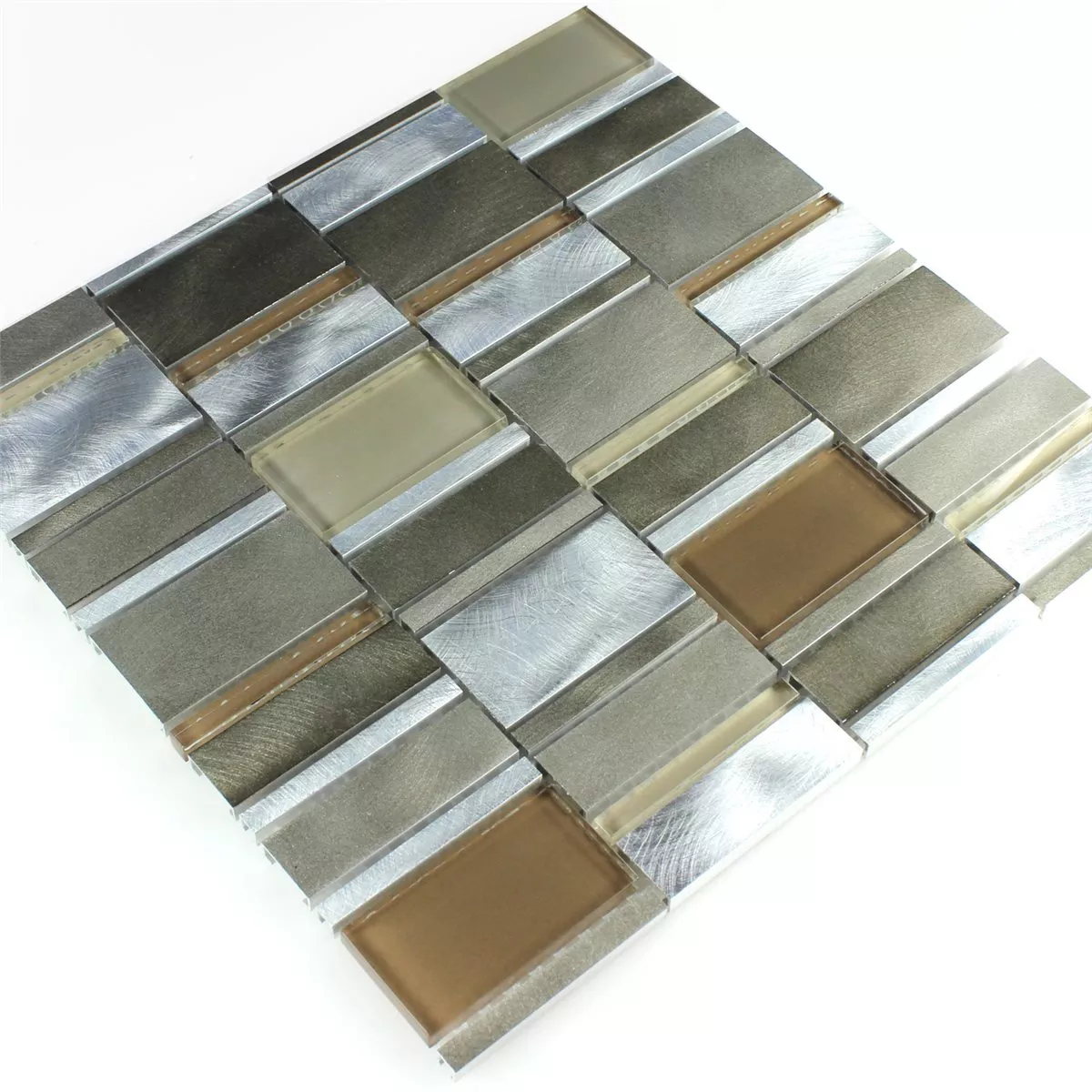 Mønster fra Mosaikkfliser Aluminium Glass Brun Beige