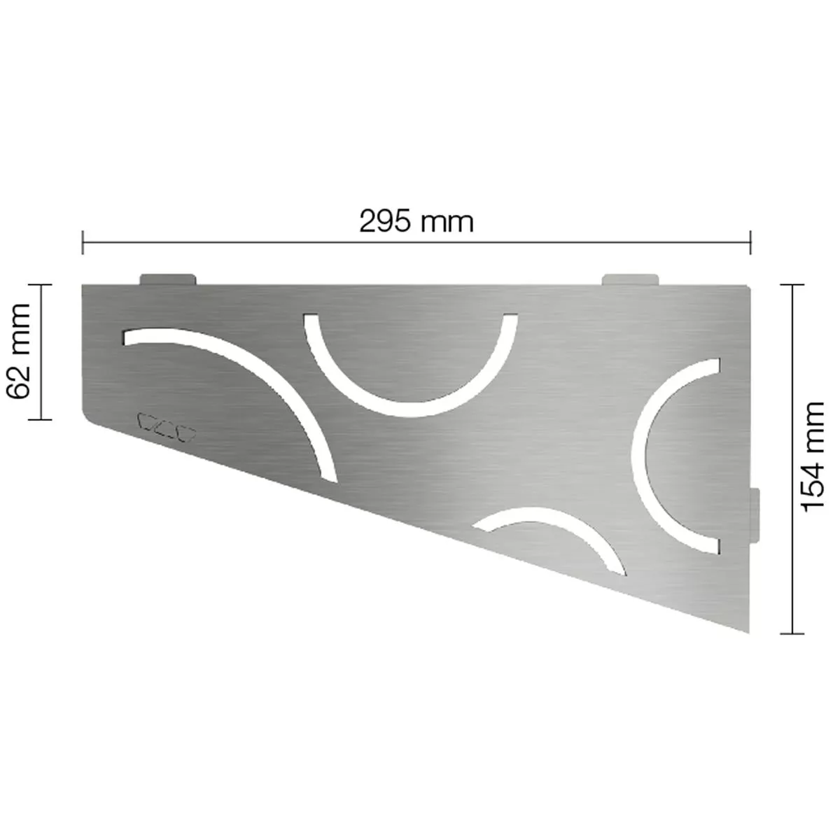 Vegghylle dusjhylle Schlüter firkantet 15,4x29,5cm Curve sølv