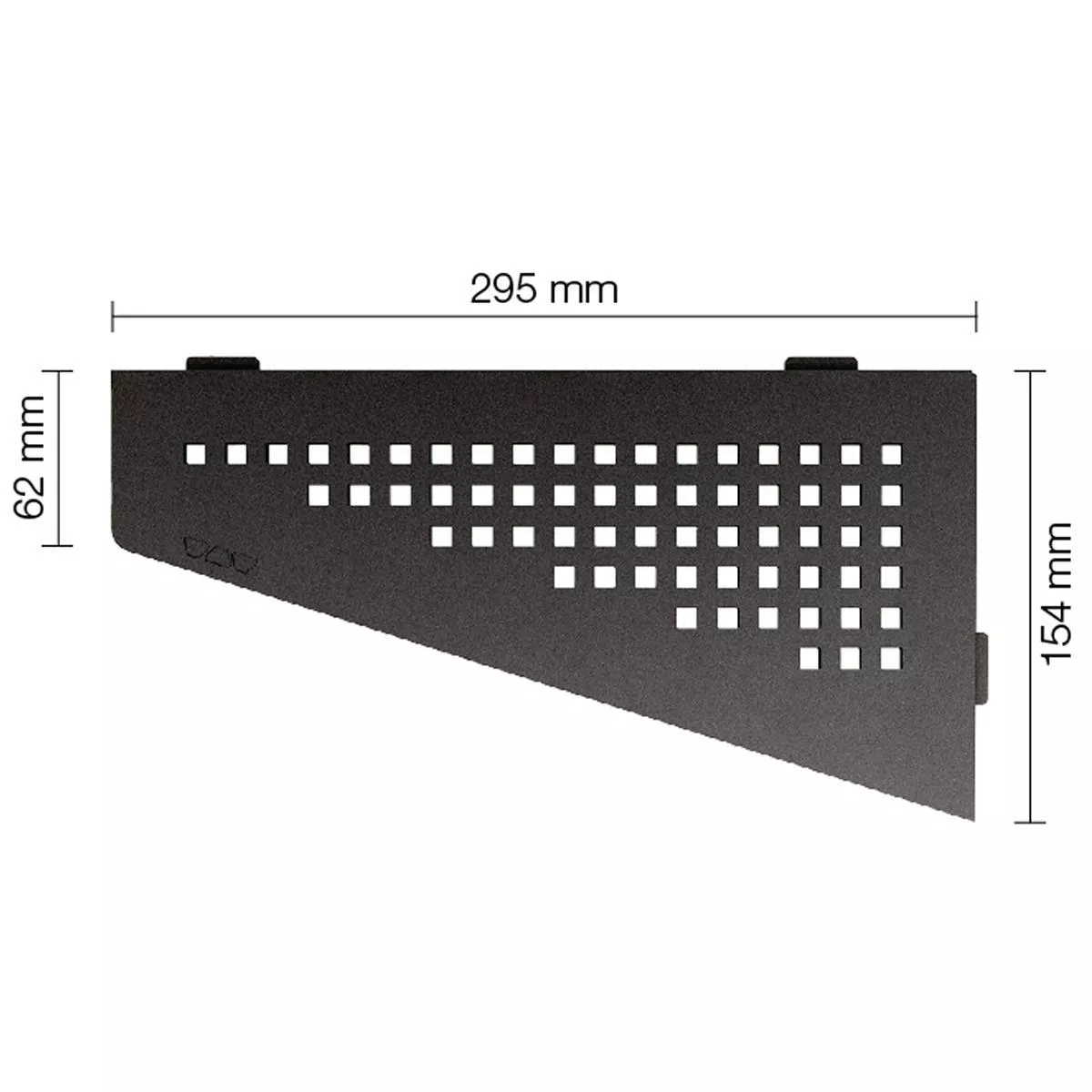 Vegghylle dusjhylle Schlüter kvadratisk 15,4x29,5cm kvadratisk antrasitt