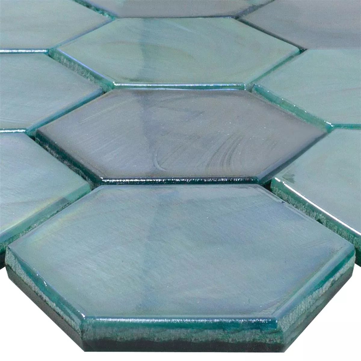 Glass Mosaikk Fliser Andalucia Sekskant Grønn Innsjø