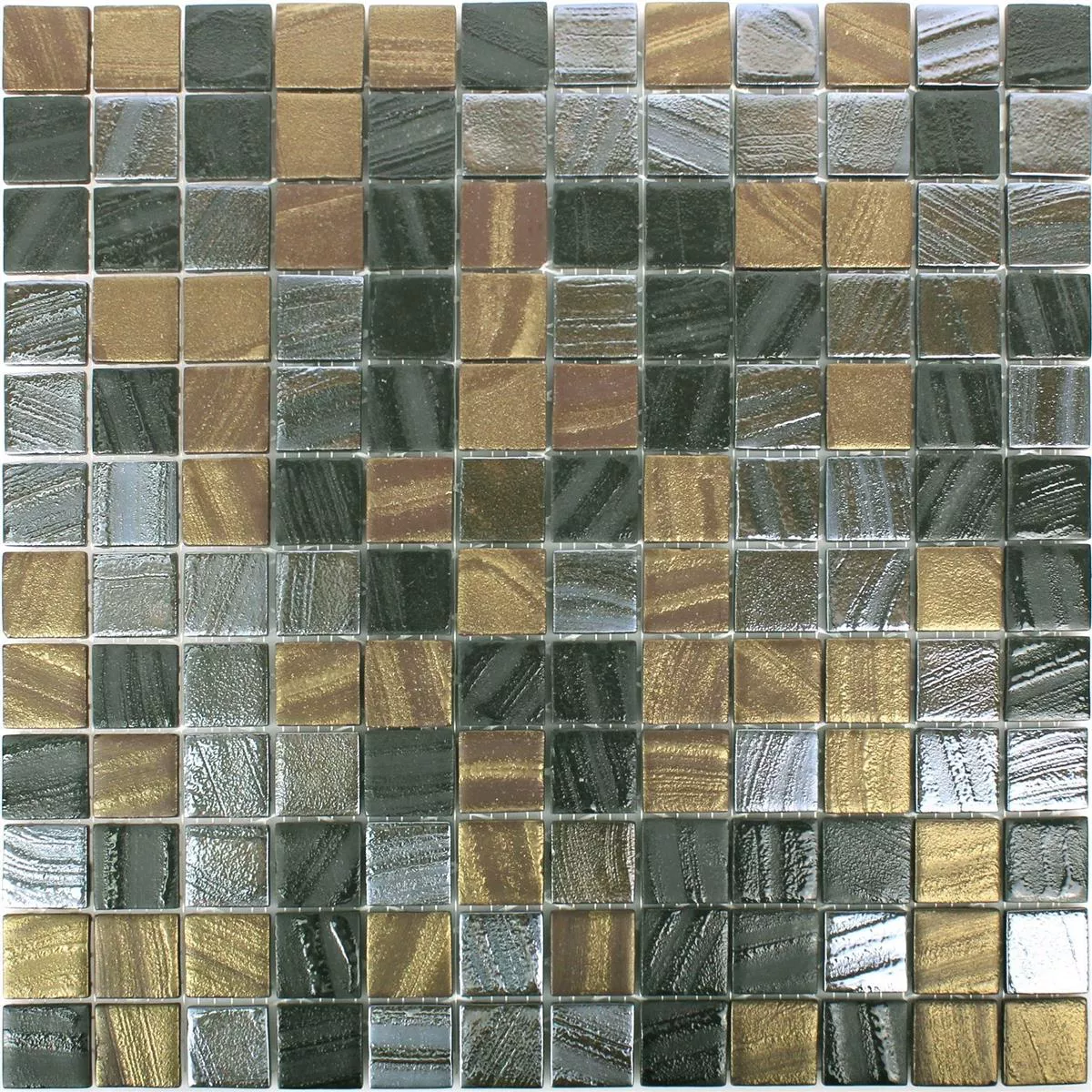 Glass Mosaikk Fliser Mascota Svart Gull Bronse