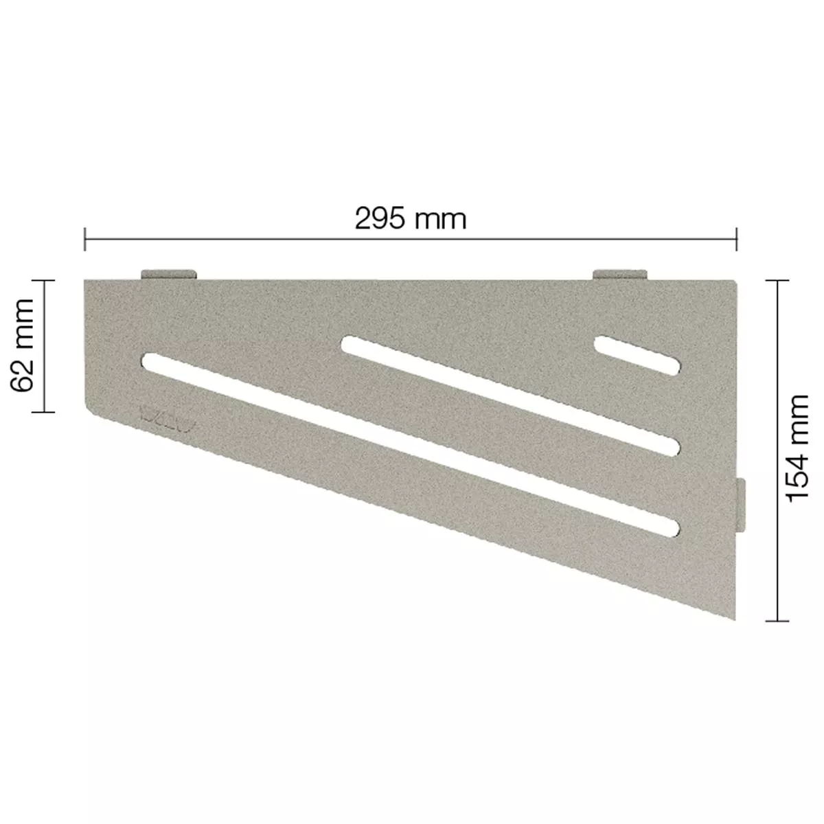 Vegghylle dusjhylle Schlüter firkantet 15,4x29,5cm bølgegrå