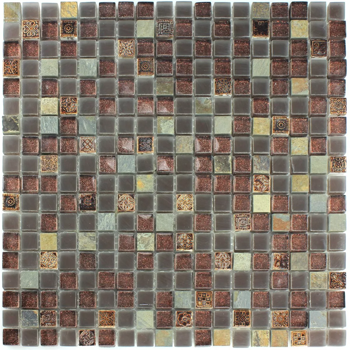 Glass Kalkstein Kvartsitt Mosaikkfliser Glitter 15x15x8mm