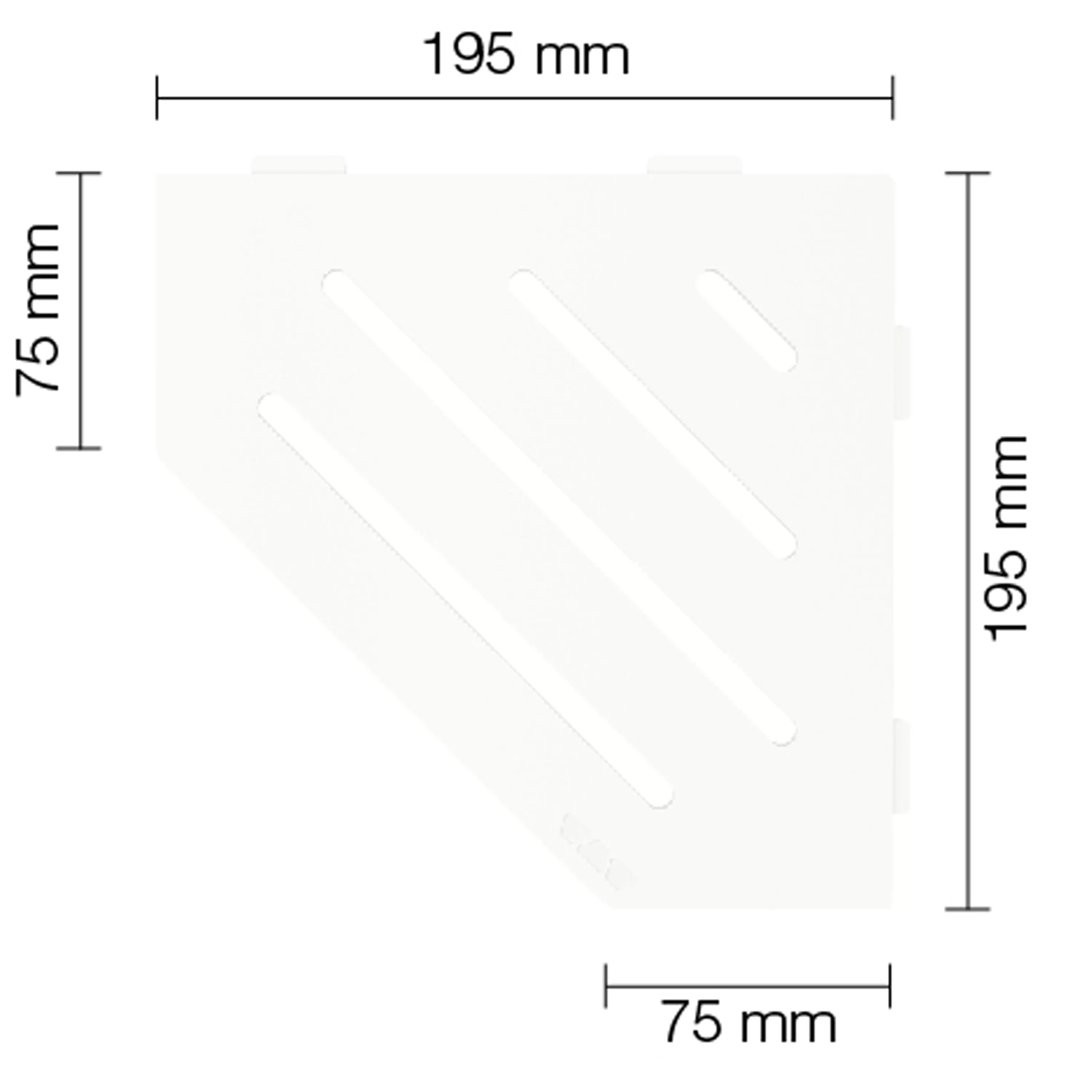 Vegghylle dusjhylle Schlüter 5agon 19,5x19,5cm Wave White