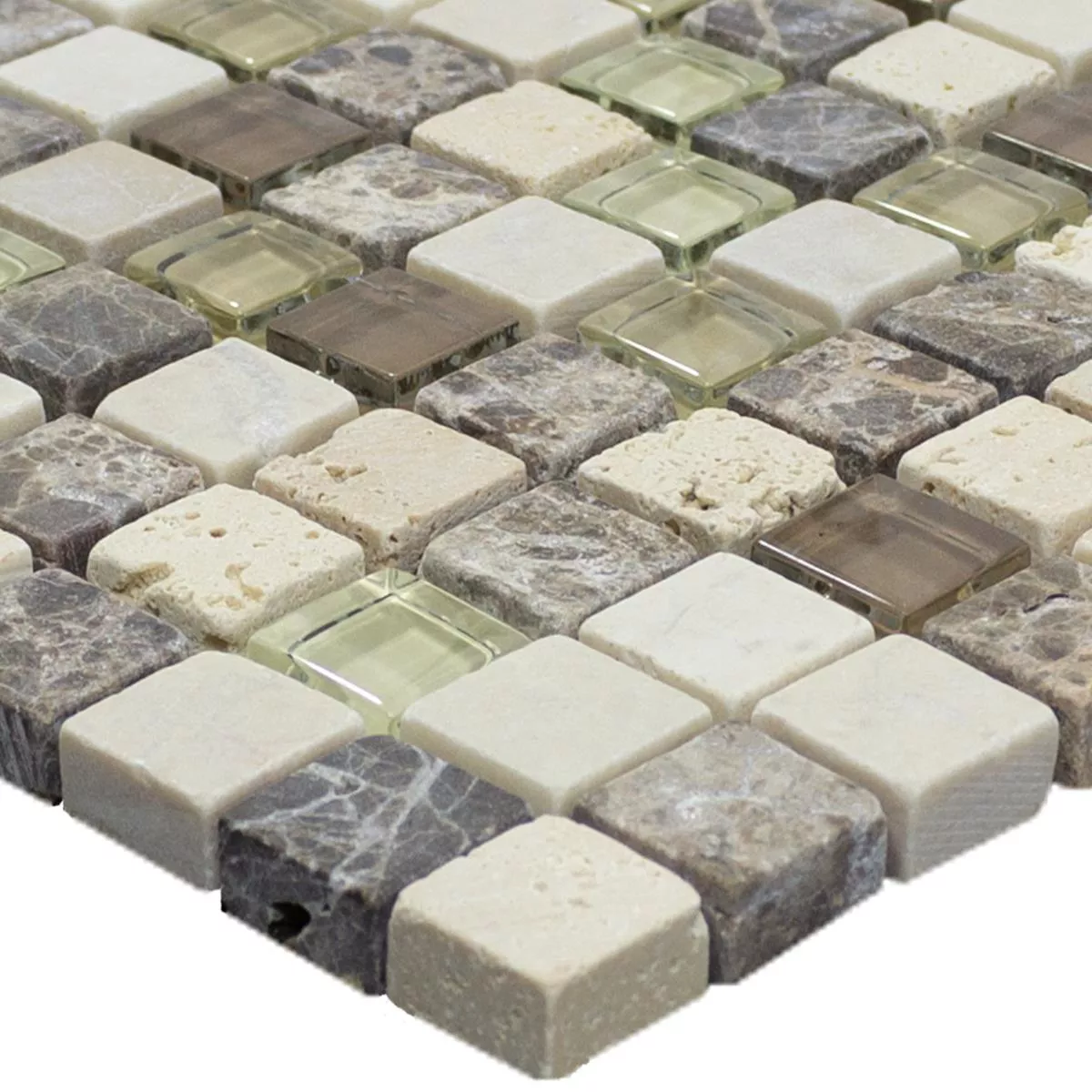 Glass Naturstein Mosaikk Harbin Brun Beige