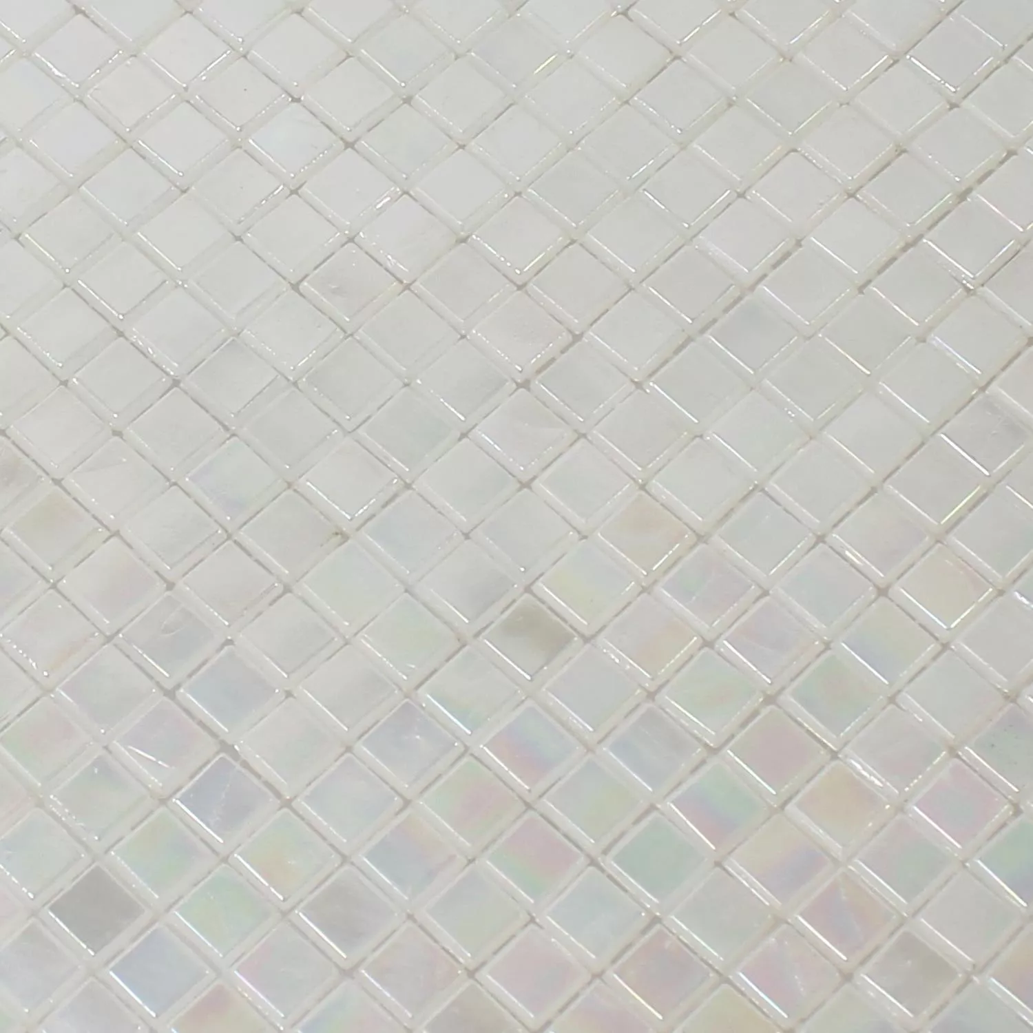 Glass Mosaikk Fliser Perlemor Effekt Hvit Beige