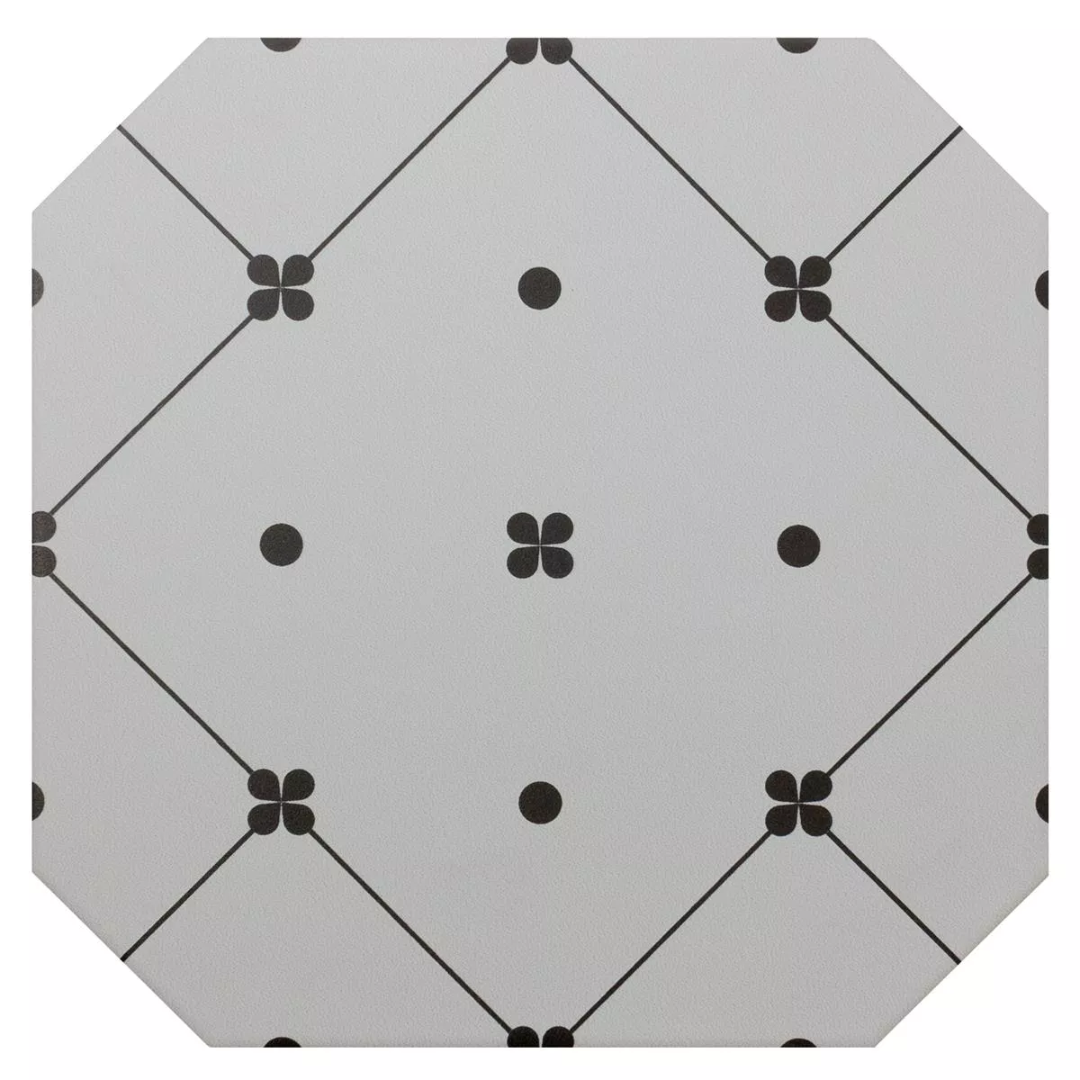 Porselens Steintøy Fliser Genexia Svart Hvit Decor 3 Oktagon 20x20cm Porselens Steintøy Fliser Genexia Svart Hvit Decor 3 Oktagon 20x20cm