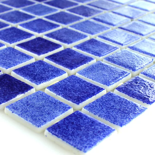 Glass Svømmebasseng Mosaikk 25x25x4mm Mørke Blå Mix
