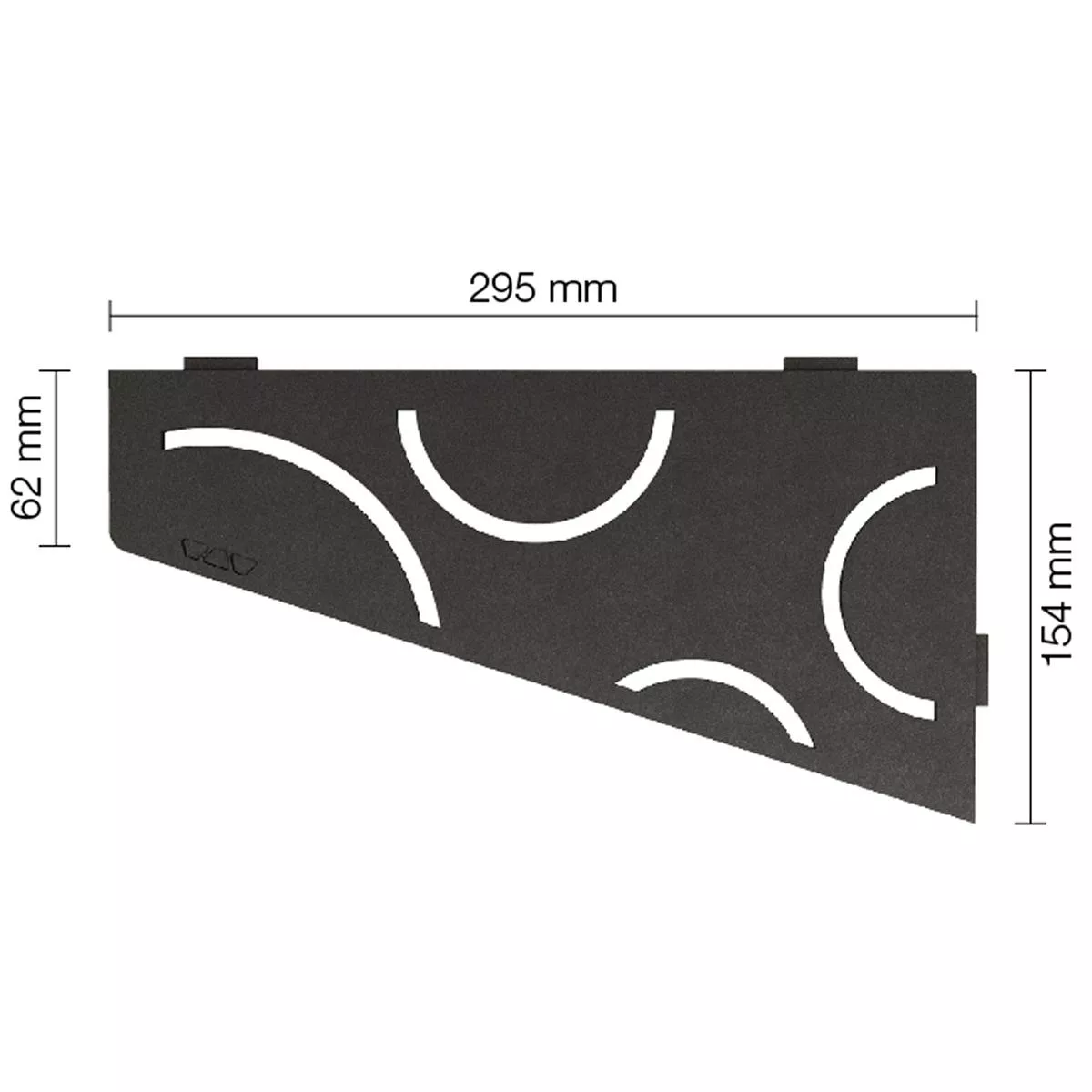 Vegghylle dusjhylle Schlüter firkantet 15,4x29,5cm Curve antrasitt