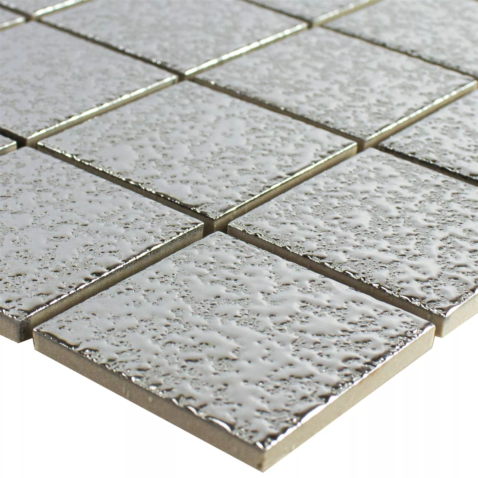 Keramisk Mosaikk Fliser Jackson Sølv Hamret Keramisk Mosaikk Fliser Jackson Sølv Hamret