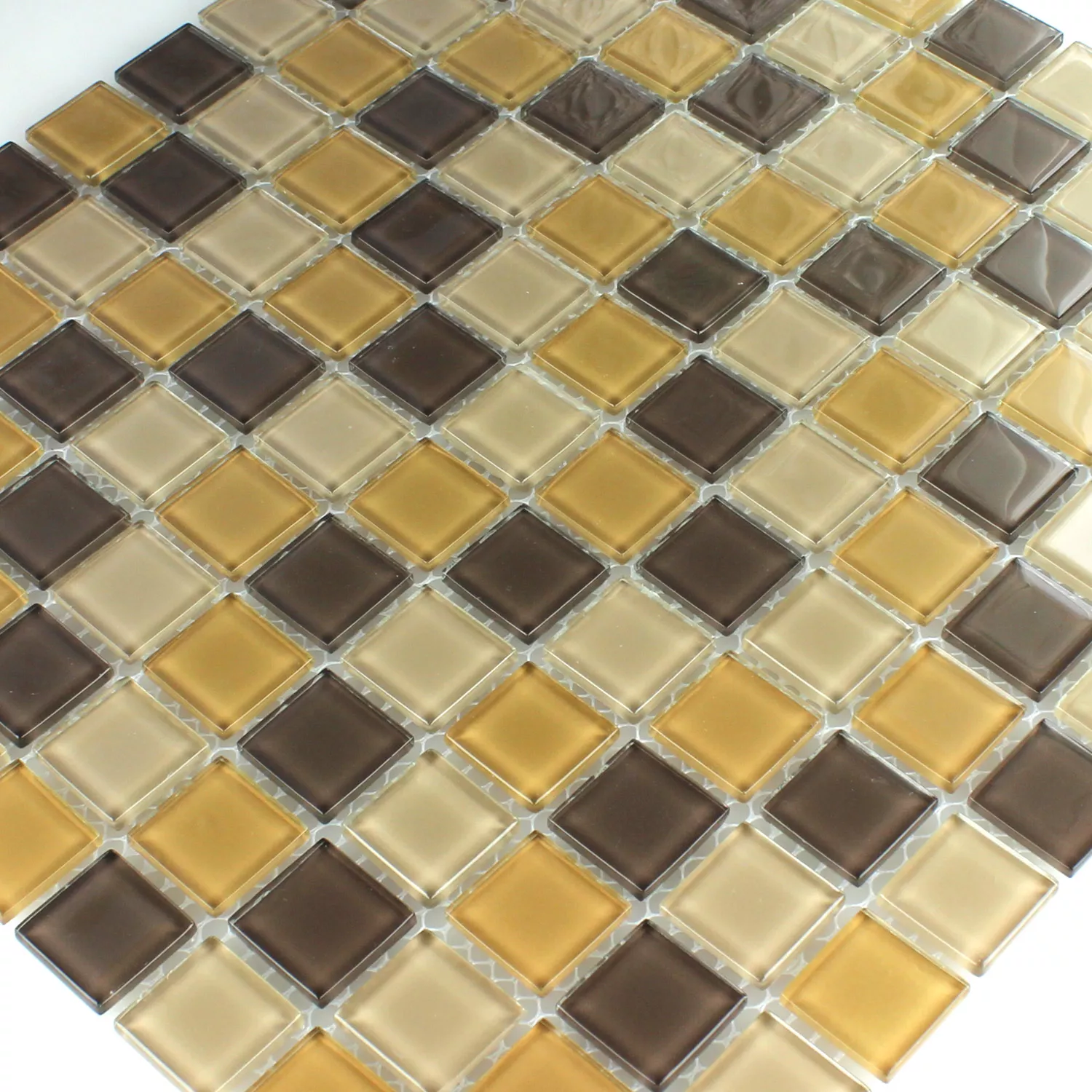 Glass Mosaikk Fliser Brun Mix 25x25x4mm