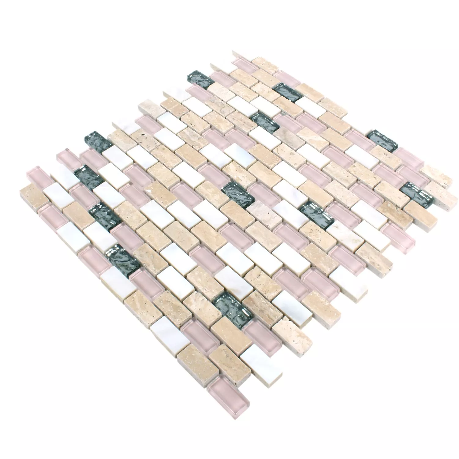 Glass Naturstein Skall Mosaikkfliser Saltanat Beige Rosa