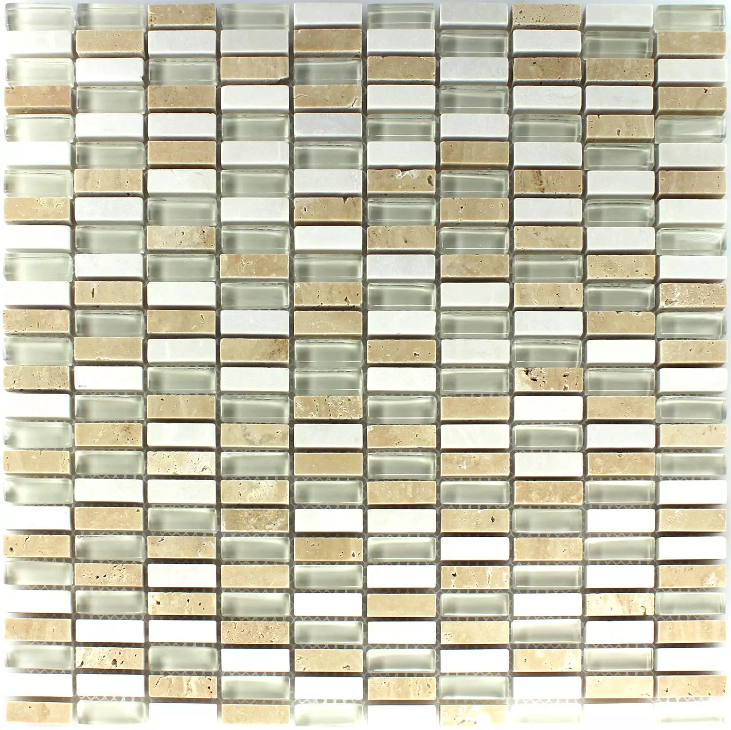 Mønster fra Mosaikkfliser Glass Marmor Beige Mix 