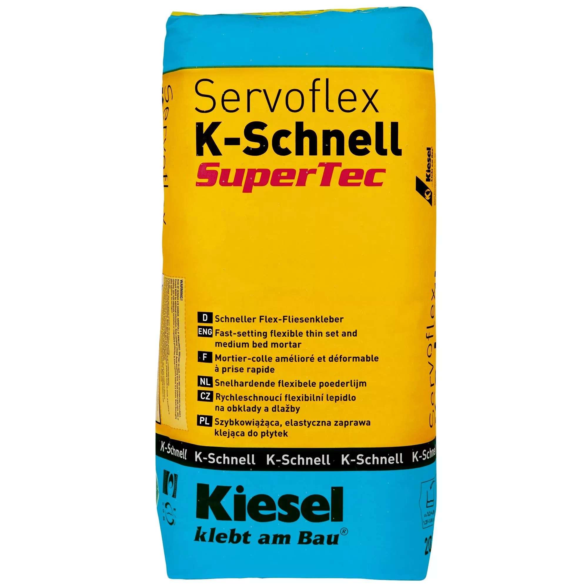 Kiesel Servoflex K-Schnell - storformatbelegg, hurtig flislim (20 kg) Kiesel Servoflex K-Schnell - storformatbelegg, hurtig flislim (20 kg)