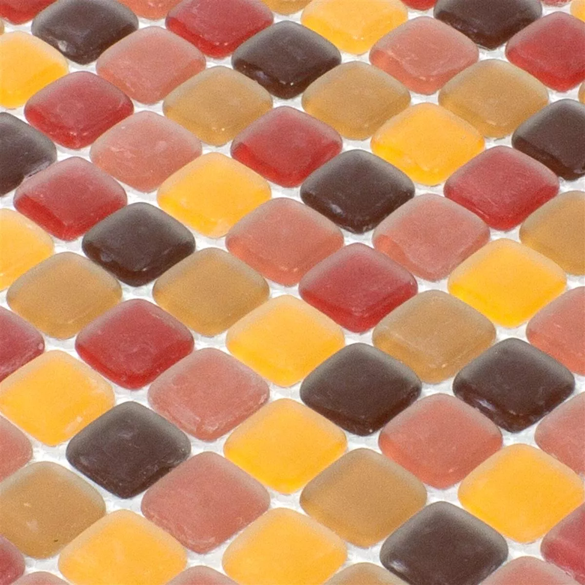 Glass Mosaikk Fliser Ponterio Frosted Rød Mix