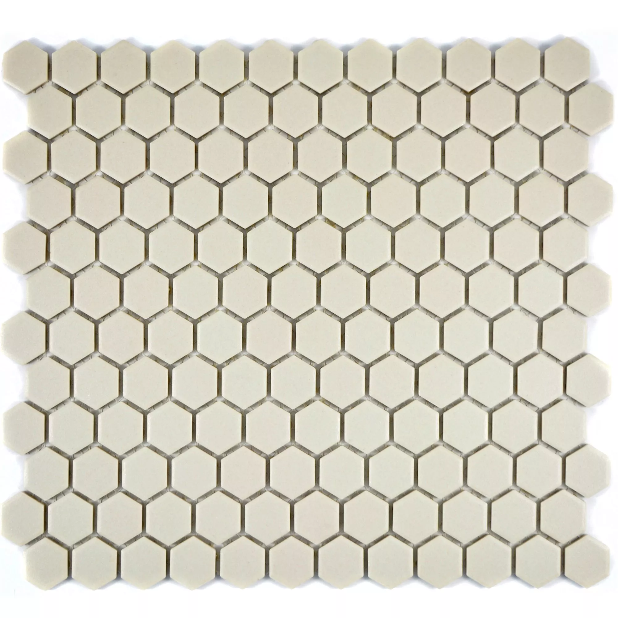 Keramikk Mosaikkfliser Sekskant Zeinal Uglasert Lys Beige R10B