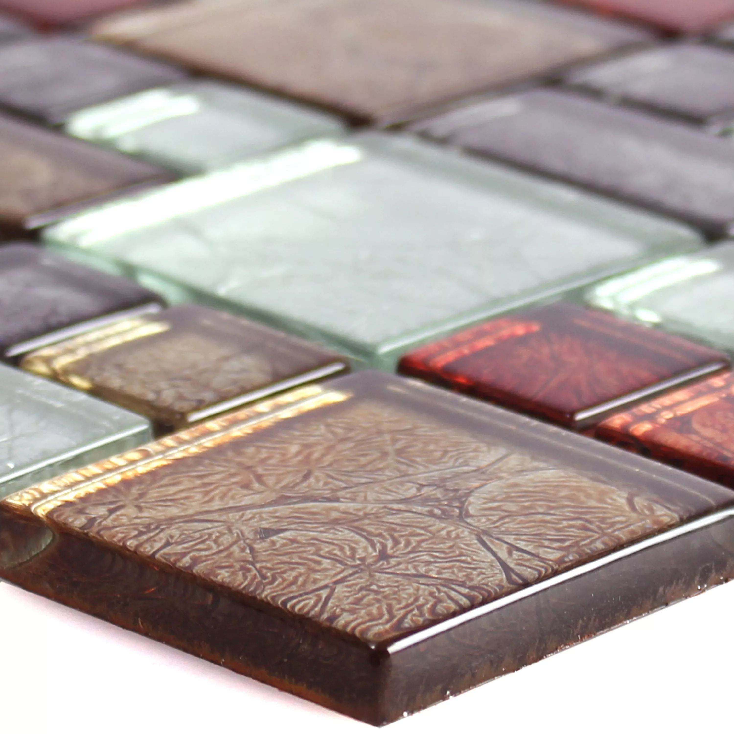 Glass Mosaikk Fliser Curlew Rød Brun Sølv 2 Mix Glass Mosaikk Fliser Curlew Rød Brun Sølv 2 Mix