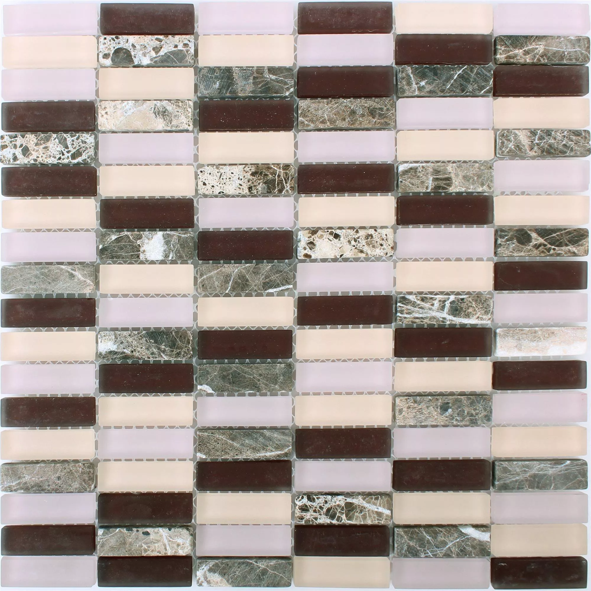 Glass Mosaikk Naturstein Fliser Conrad Lila Brun Beige