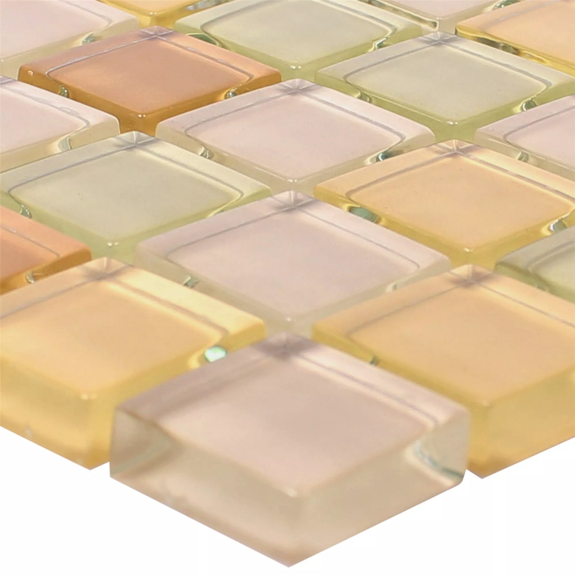 Glass Mosaikk Fliser 23x23x8mm Beige Mix