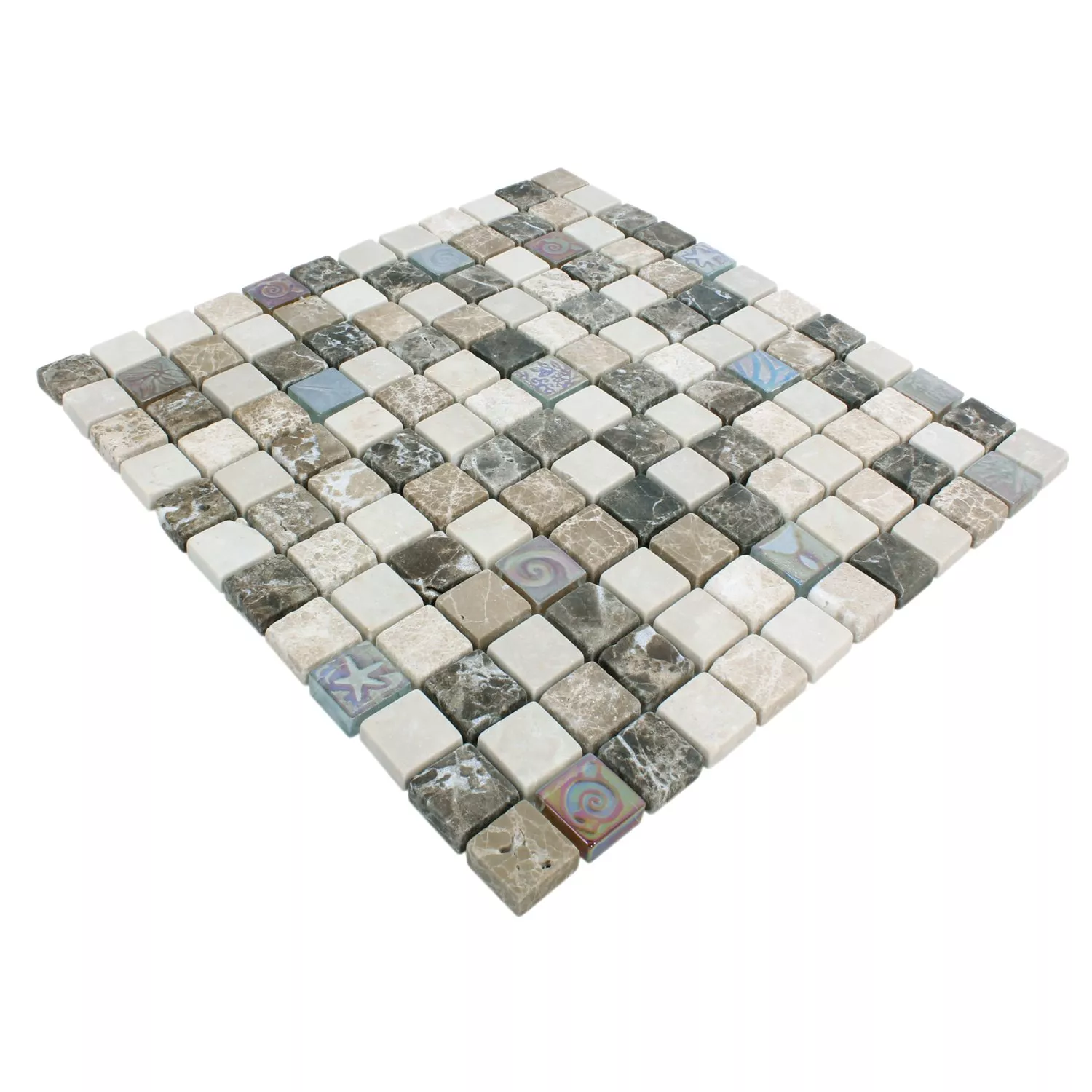 Mosaikkfliser Relief Marmor Java Glass Mix Beige