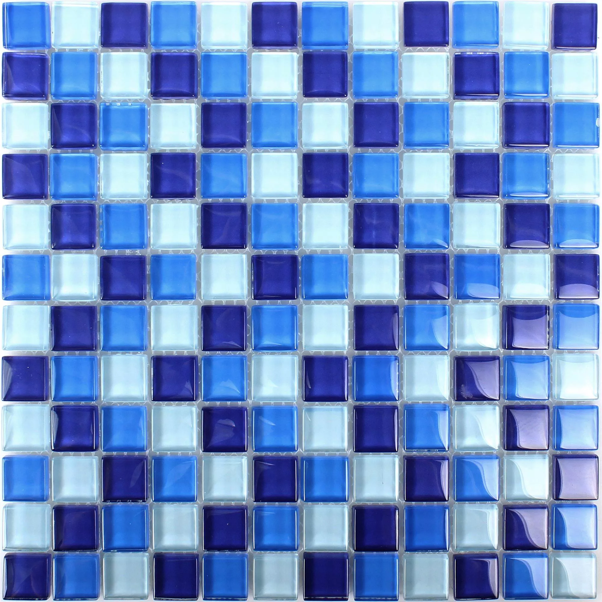 Glass Mosaikk Fliser Blå Mix 23x23x8mm