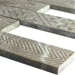 Marmor Naturstein Stripet Mosaikkfliser Grover Brun