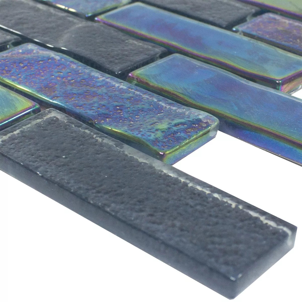 Glass Mosaikk Perlemor Effekt LaBrisa Svart Rektangel