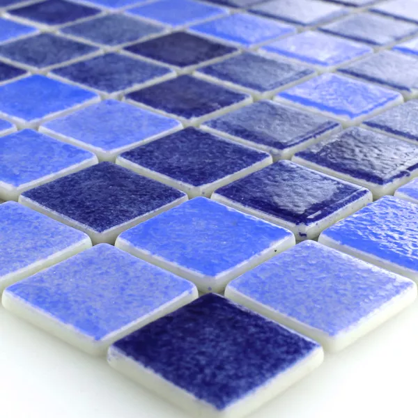 Glass Svømmebasseng Mosaikk 25x25x4mm Blå Mix