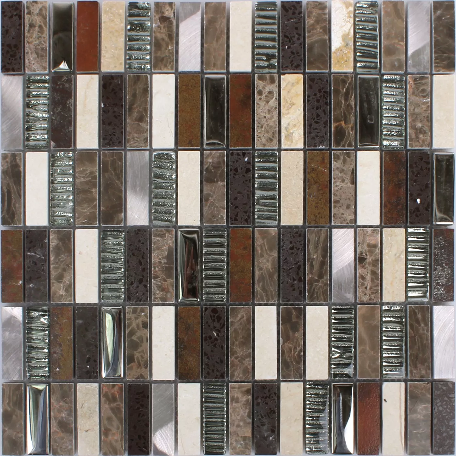 Metall Glass Naturstein Mosaikkfliser Acadia Beige Brun