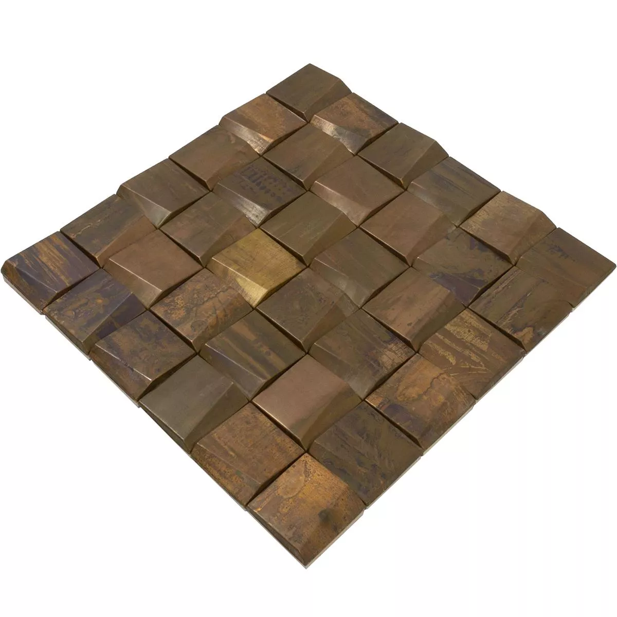 Metall Kobber Mosaikkfliser Copperfield 3D 48x48mm