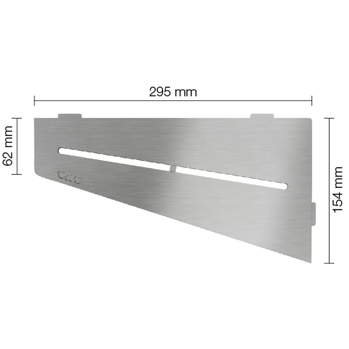 Vegghylle dusjhylle Schlüter firkantet 15,4x29,5cm rent sølv