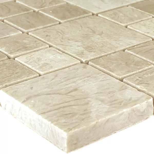 Mønster fra Mosaikkfliser Marmor Elegance Beige Bakke