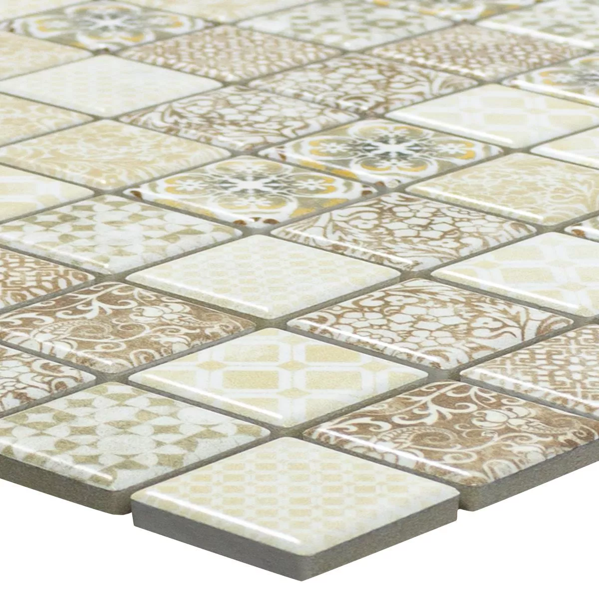 Keramisk Mosaikk Fliser Fiorenza Retro Optikk Beige