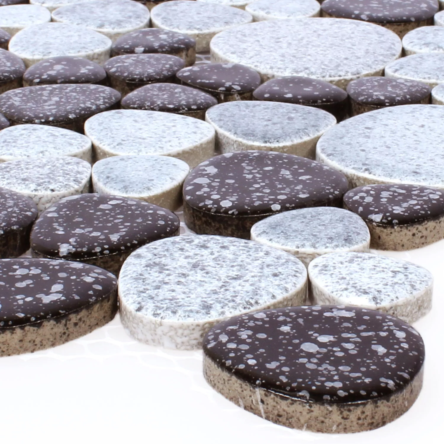 Mosaikkfliser Keramikk Elvestein Optikk Svart Hvit Mosaikkfliser Keramikk Elvestein Optikk Svart Hvit