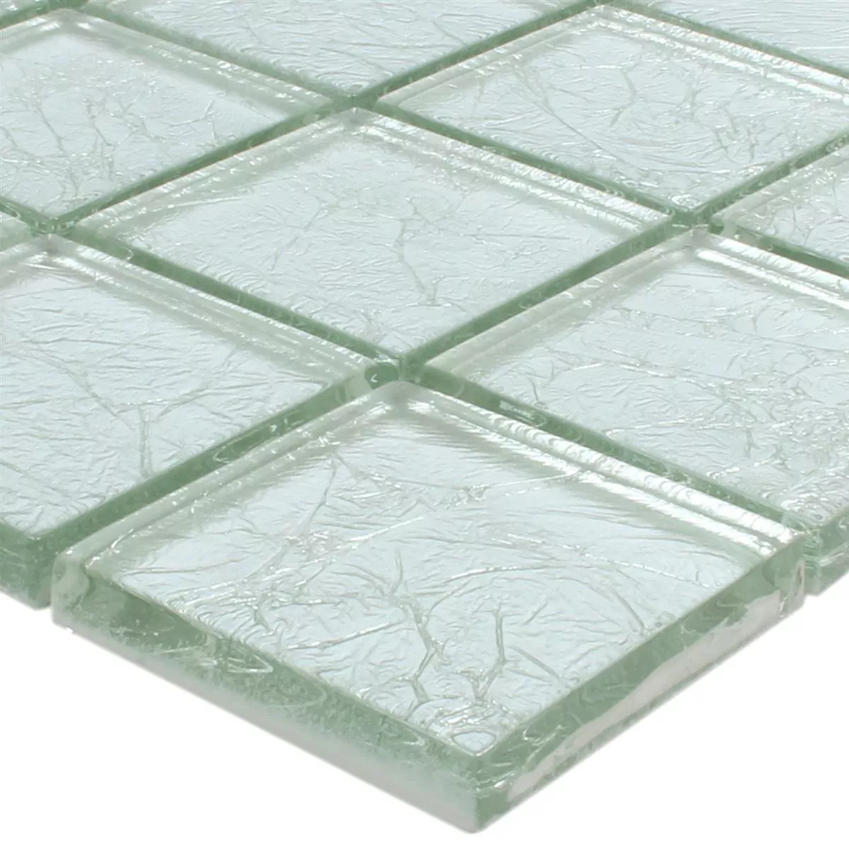 Mosaikkfliser Glass Lucca Sølv 48x48x8mm