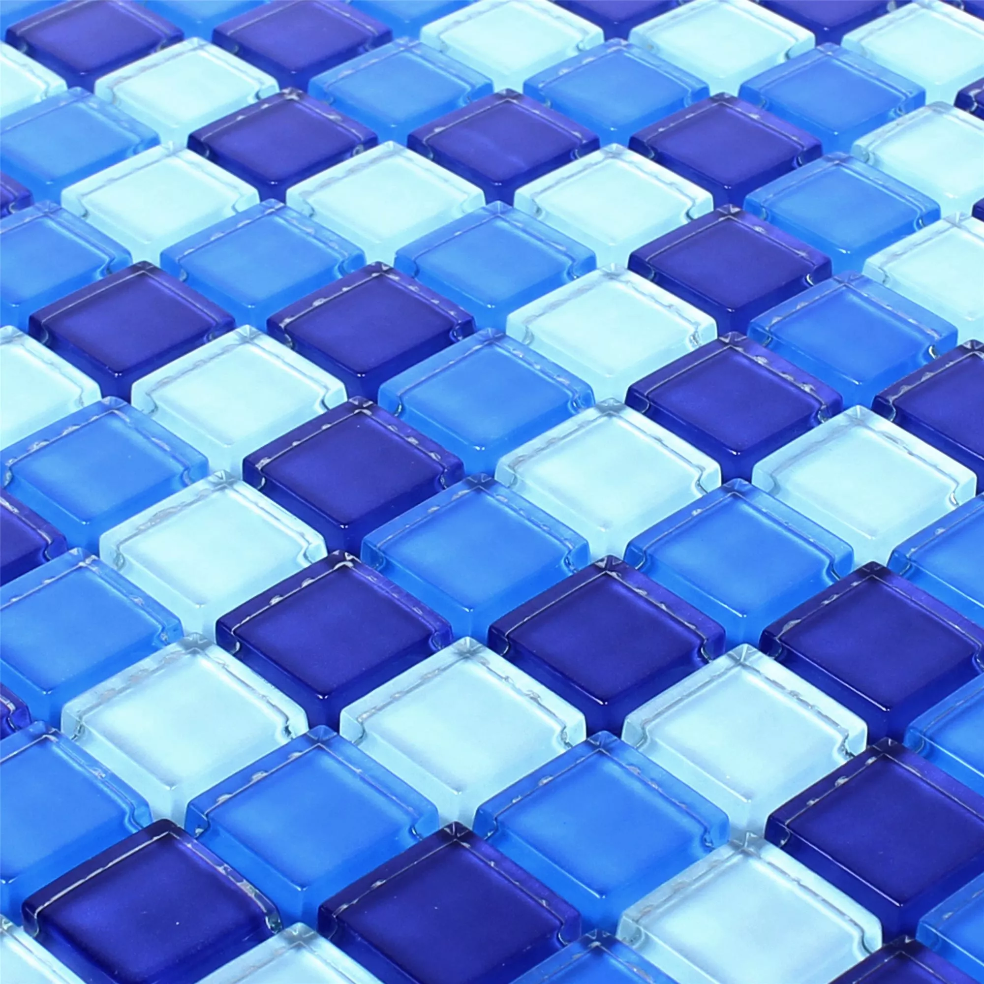 Glass Mosaikk Fliser Blå Mix 23x23x8mm