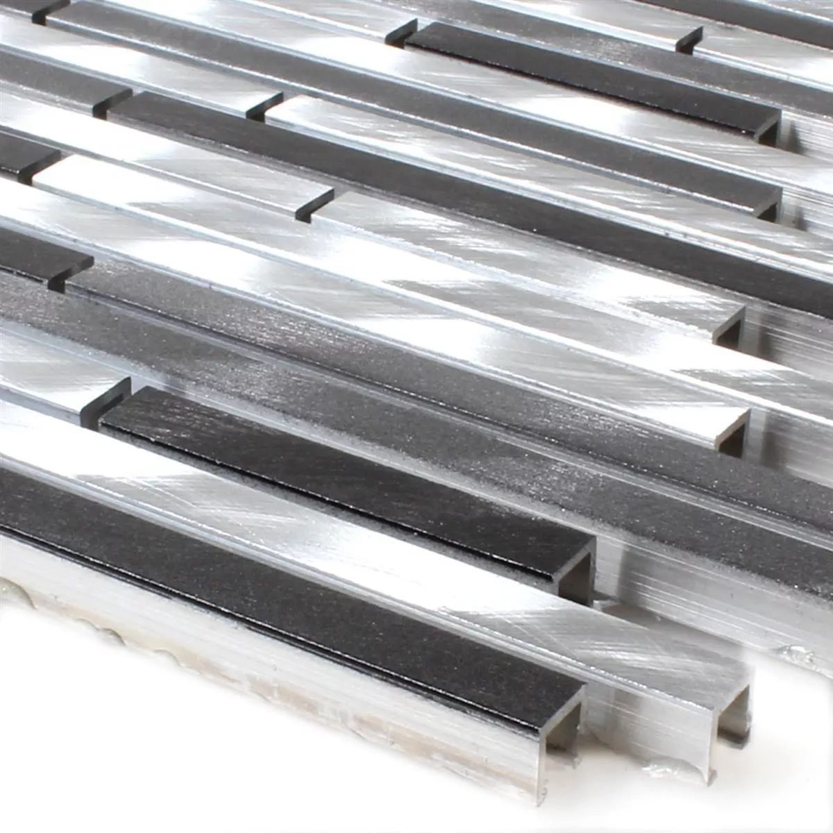 Mosaikkfliser Aluminium Sammensatt Svart Grå