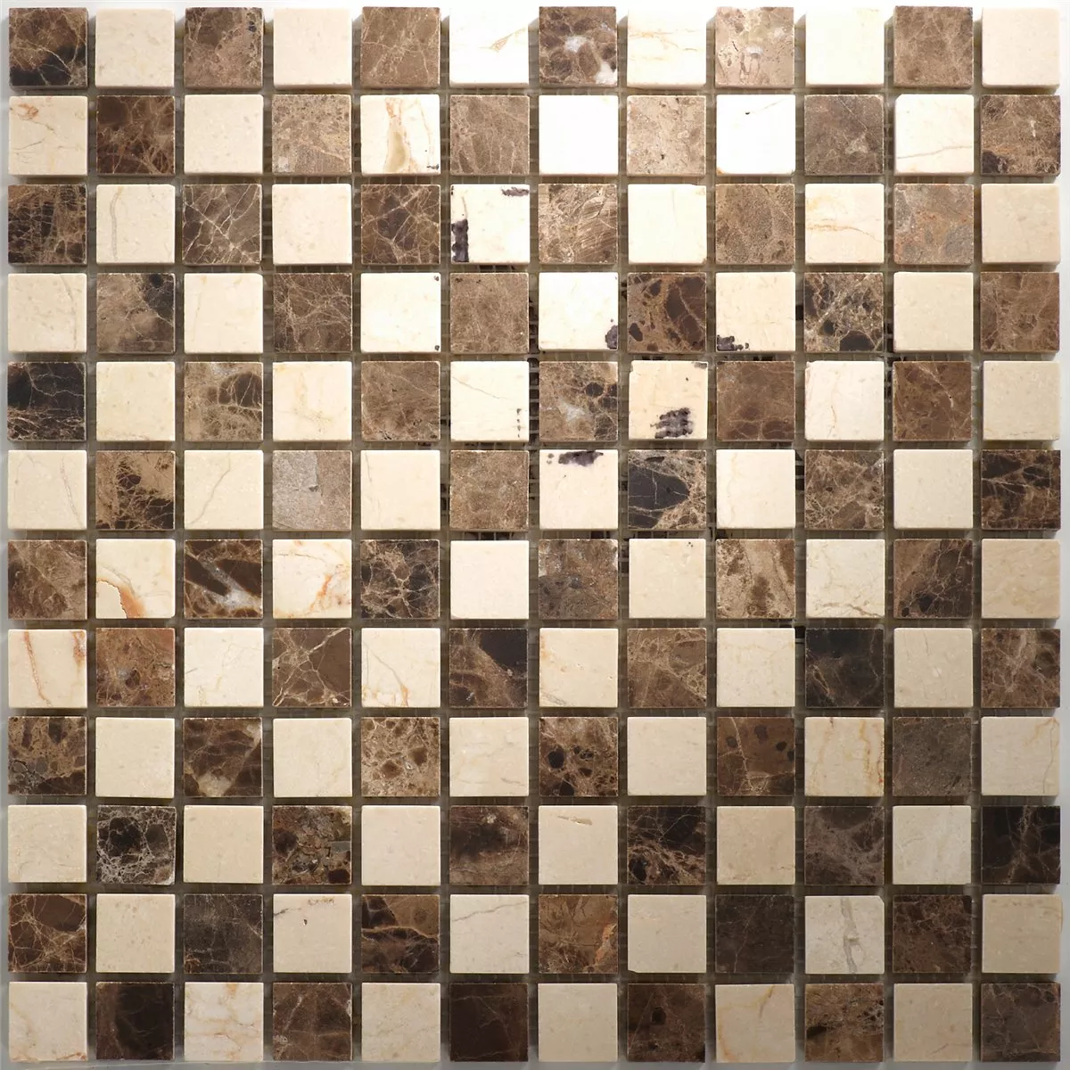 Mosaikkfliser Marmor Naturstein Beige Brun Mix