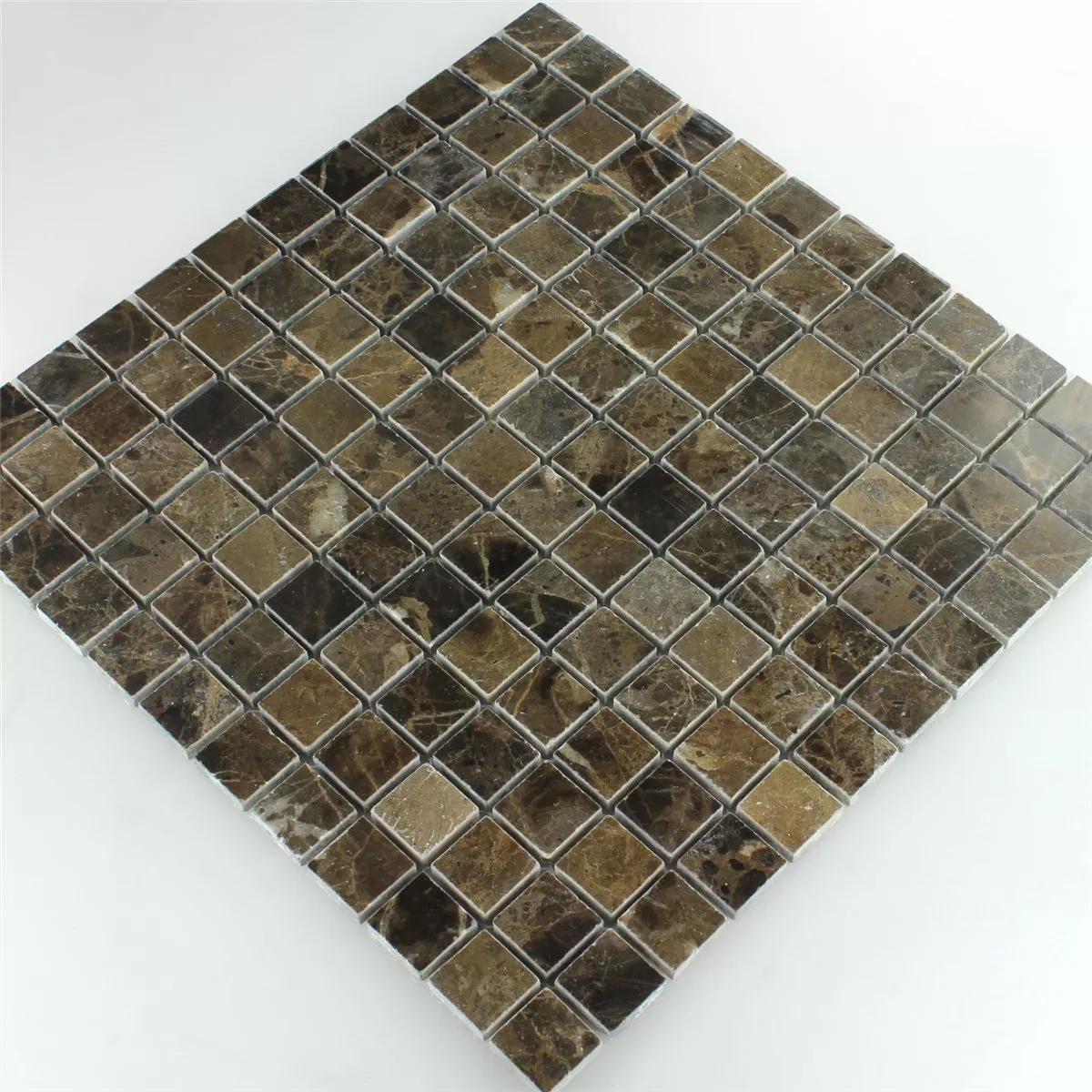 Mosaikkfliser Marmor Brun Polert 23x23x7,5mm