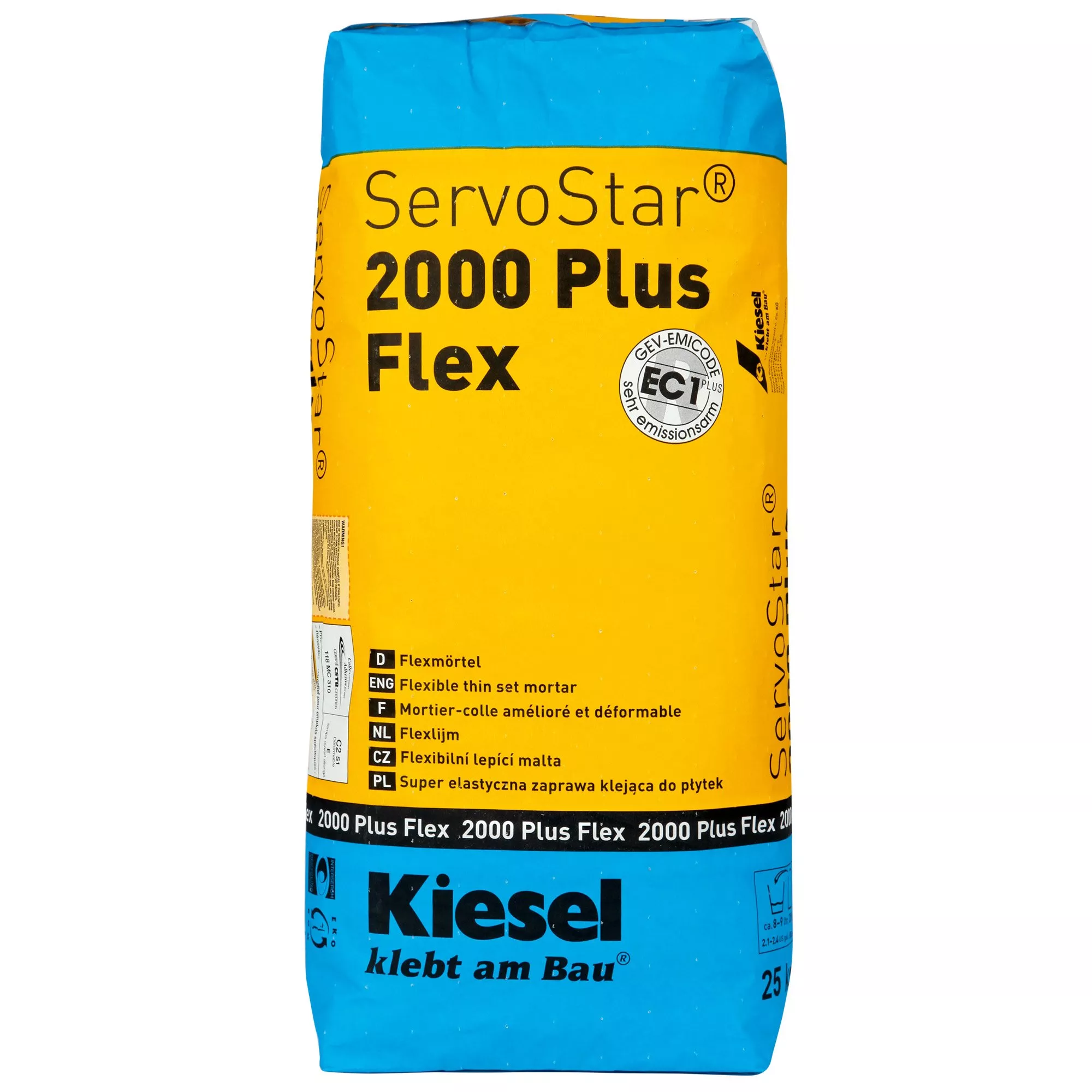 Kiesel flislim Servostar 2000 - fleksibel og plastmodifisert sementbasert tynnsjiktmørtel (25KG)