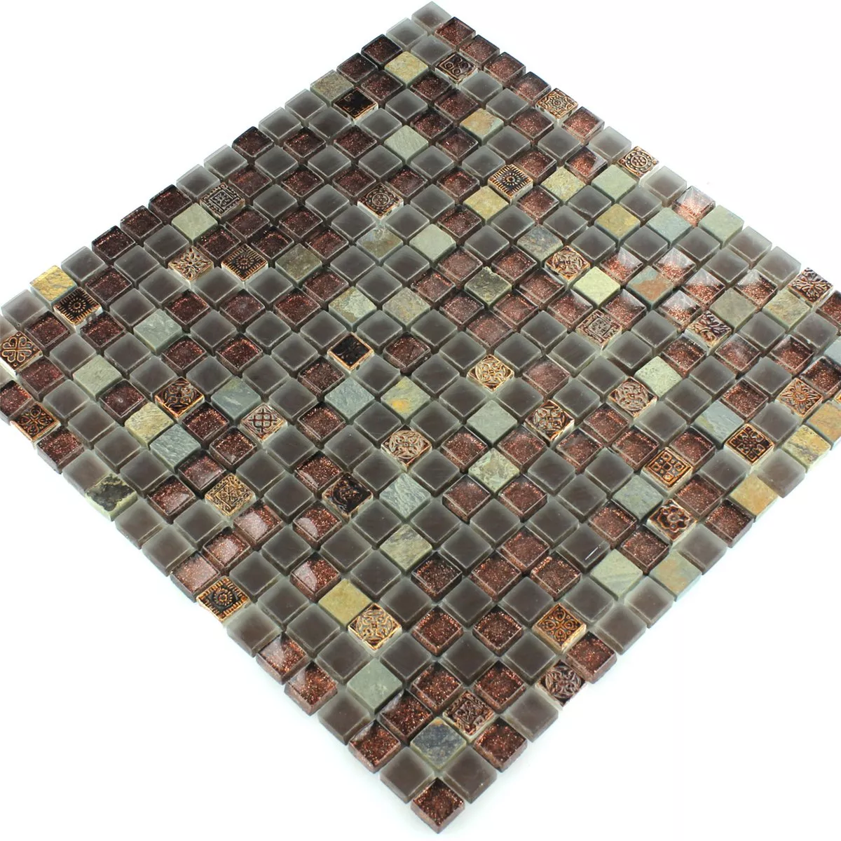 Glass Kalkstein Kvartsitt Mosaikkfliser Glitter 15x15x8mm