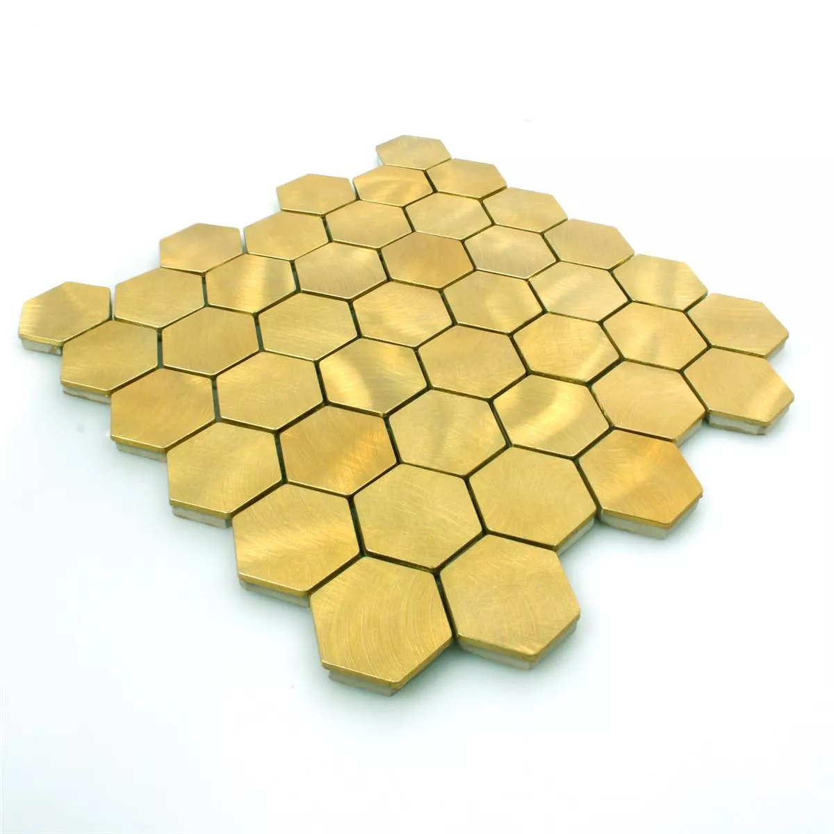 Mosaikkfliser Aluminium Manhatten Sekskant Gull
