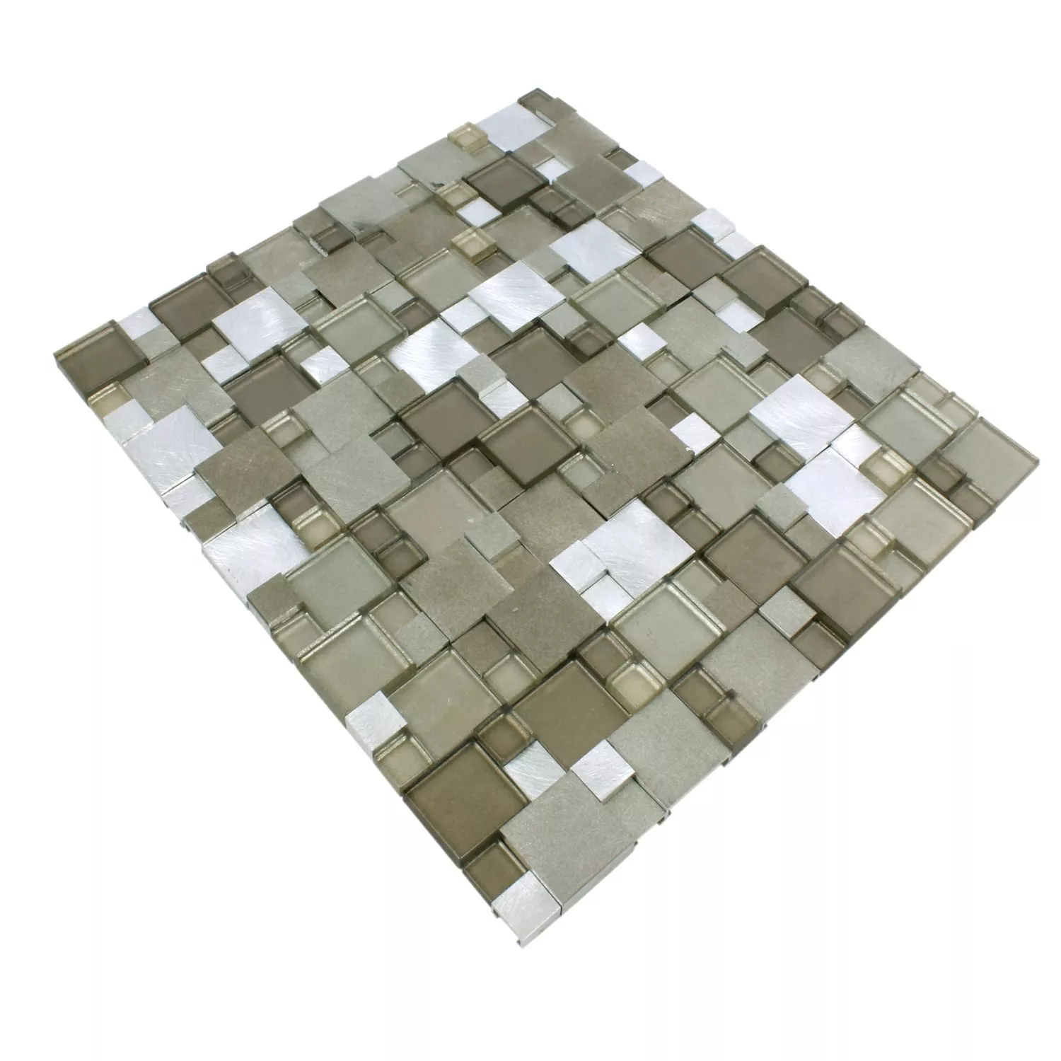 Mosaikkfliser Glass Aluminium Condor 3D Brun Mix