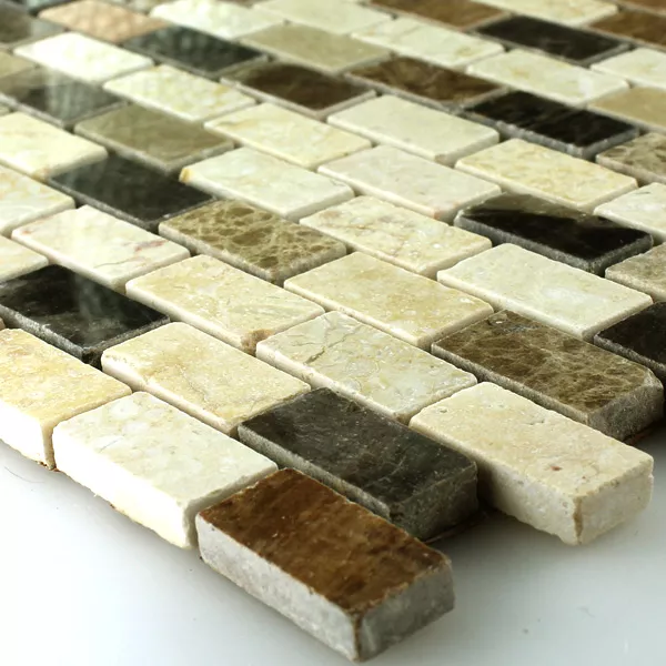 Mønster fra Mosaikkfliser Marmor Brun Beige Polert 