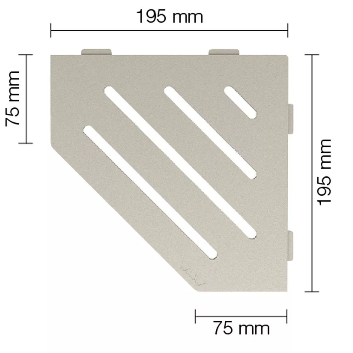 Vegghylle dusjhylle Schlüter 5-hjørnet 19,5x19,5cm Wave Cream