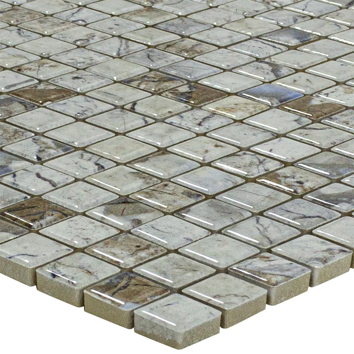 Keramisk Mosaikk Fliser Elysium Marmor Utseende Beige 12